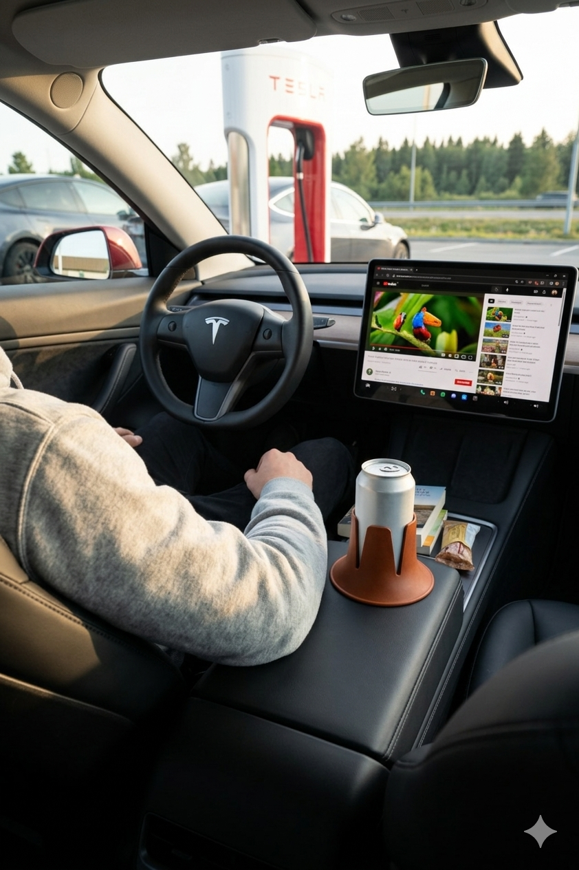 Supercharging Your EV: Essential Tesla Road Trip Hacks for Drink Security While Lounging