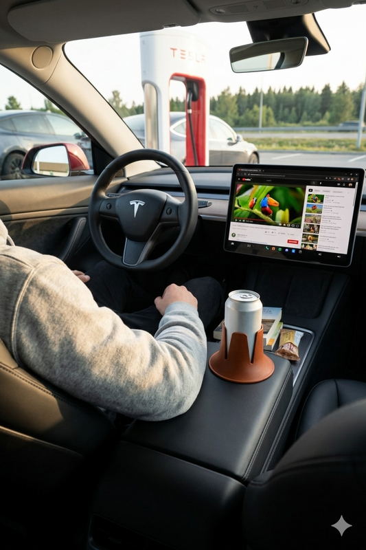 Supercharging Your EV: Essential Tesla Road Trip Hacks for Drink Security While Lounging