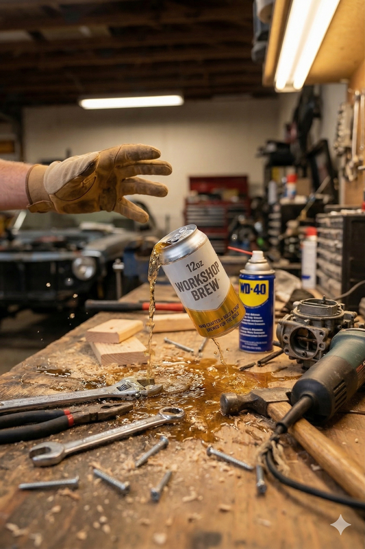 DIY Essentials: Keeping Your Canned Drinks Safe on a Chaotic, Vibrating Workbench